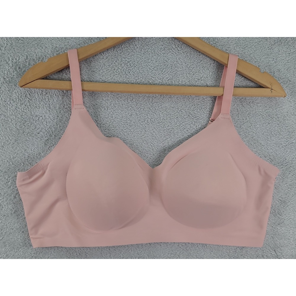 Shapermint Essentials Wireless Seamless Bra Pink XL Adjustable Straps 13402